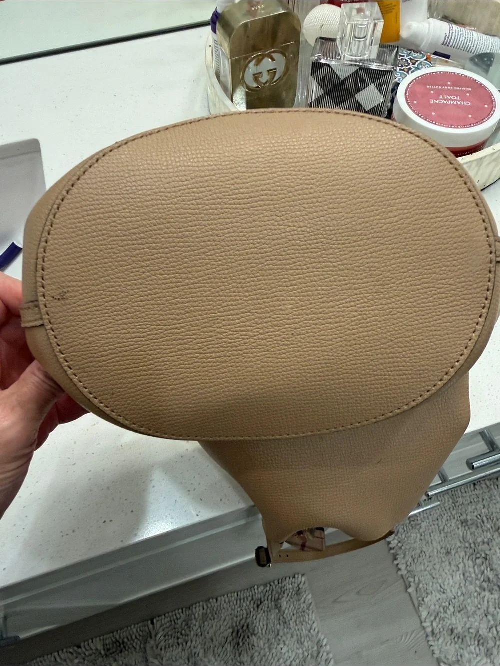 Burberry Taupe Pebbled Leather Crossbody Bag - Picture 1 of 4